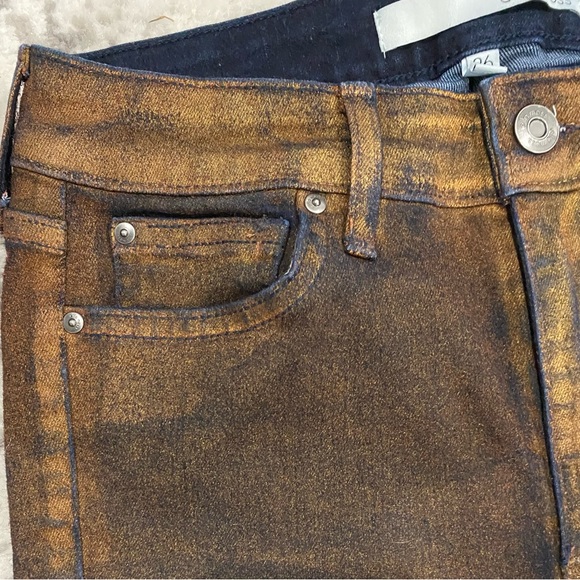 Women’s Ella Moss Brown Shimmery Two Tone High Rise Skinny Ankle Jeans Pants 26 - Picture 2 of 8